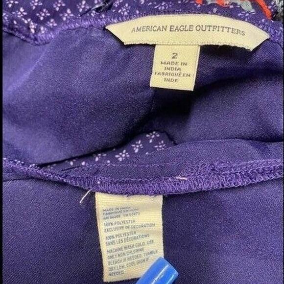 american eagle embroidered Halter Long dress with splip sz 2 backless bohemian - Picture 10 of 12